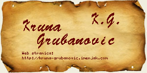Kruna Grubanović vizit kartica